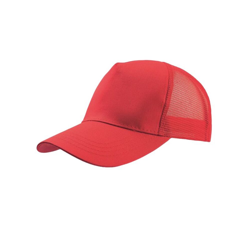 Atlantis Rapper Cotton 5 Panel Trucker Cap / Red/Red